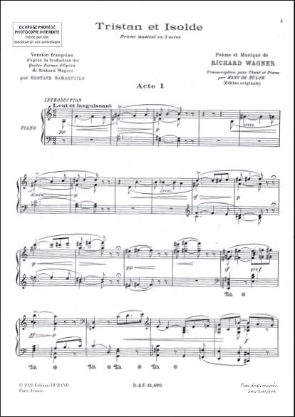 Tristan Et Isolde Cht-Piano (Fr-Allbulow-Samazuilh